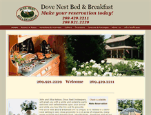 Tablet Screenshot of dovenestbedandbreakfast.com